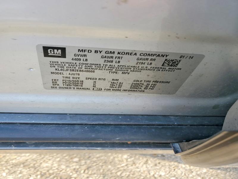 46666756 :رقم المزاد ، KL4CJFSB2EB648666 vin ، 2014 Buick Encore مزاد بيع