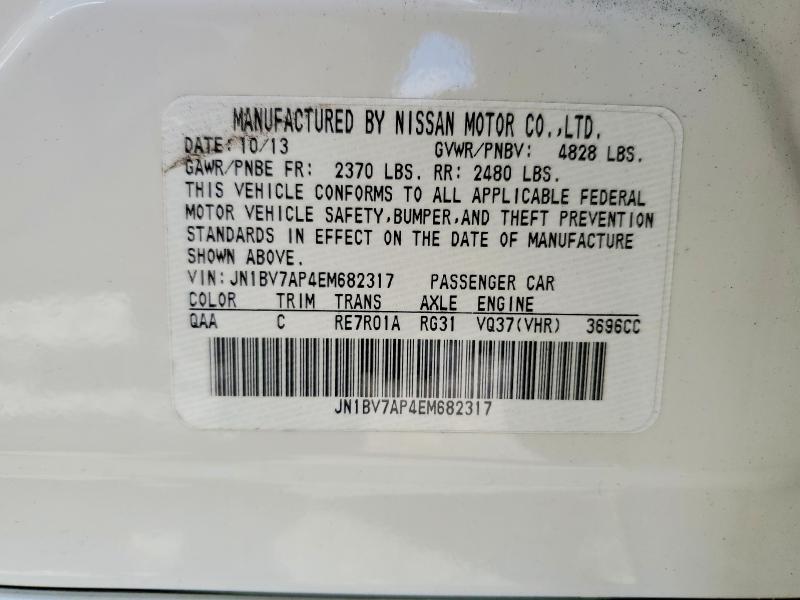 Aukcja sprzedaży 2014 Infiniti Q50, vin: JN1BV7AP4EM682317, numer aukcji: 45944126