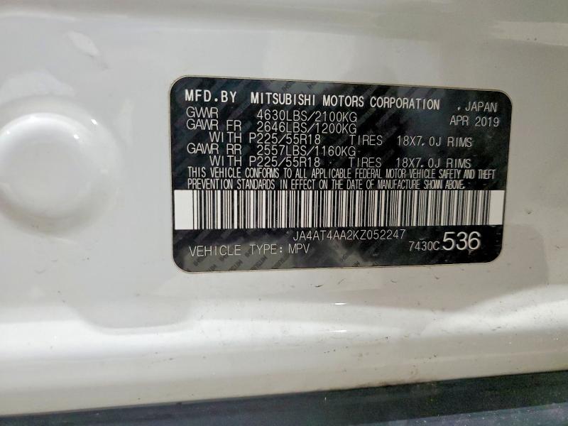 Продаж на аукціоні авто 2019 Mitsubishi Eclipse Cross, vin: JA4AT4AA2KZ052247, номер лоту: 41794176