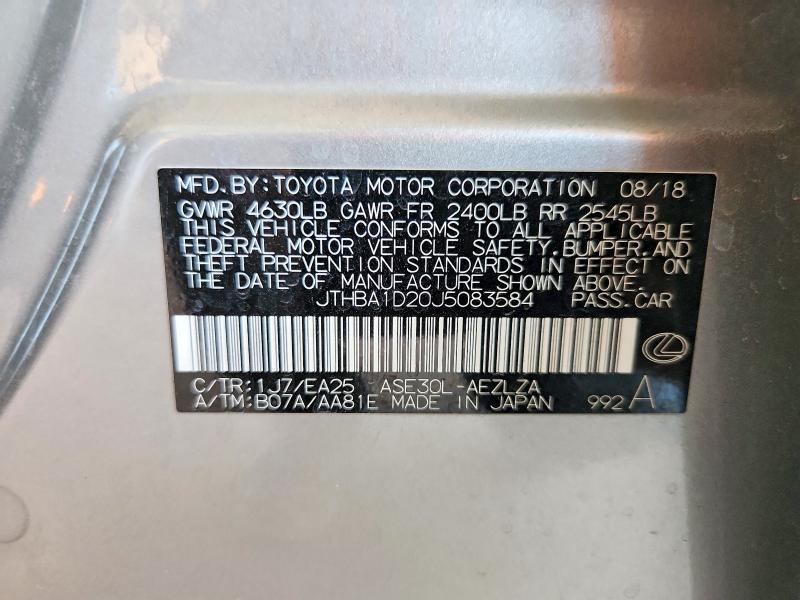 Продажа на аукционе авто 2018 Lexus Is 300, vin: JTHBA1D20J5083584, номер лота: 47603796