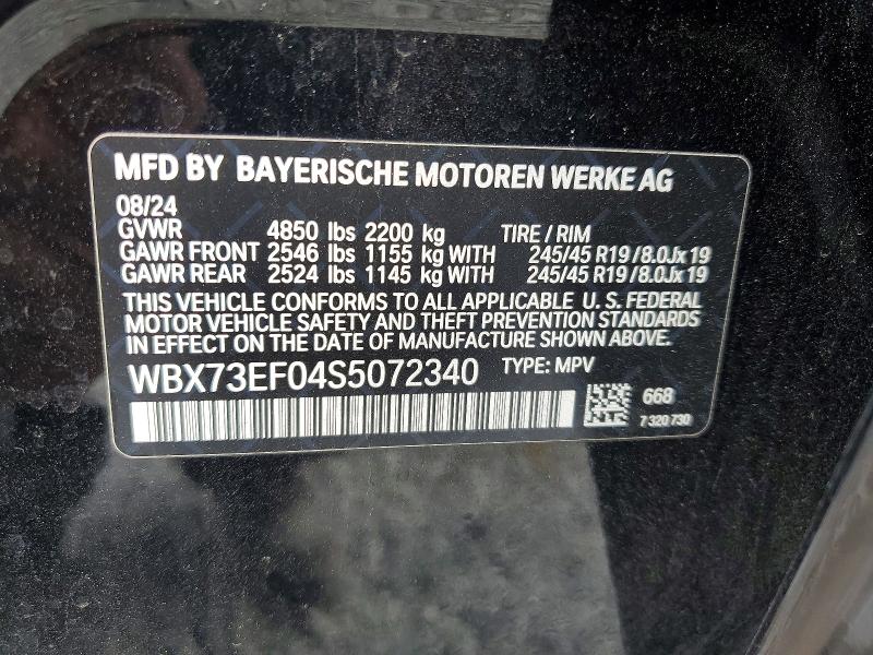 79651715 :رقم المزاد ، WBX73EF04S5072340 vin ، 2025 Bmw X1 مزاد بيع