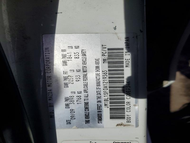 Aukcja sprzedaży 2010 Mazda 3, vin: JM1BL1SF0A1219365, numer aukcji: 78977095
