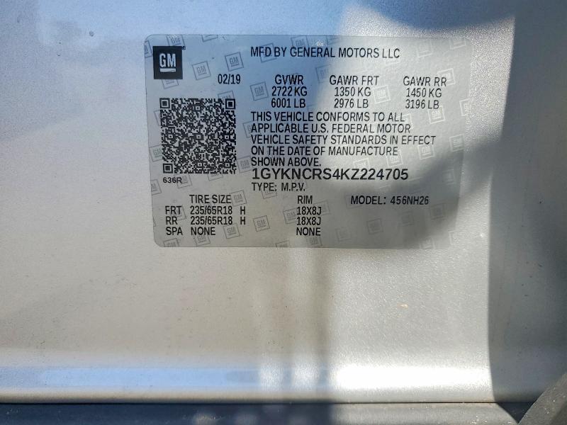 Aukcja sprzedaży 2019 Cadillac Xt5, vin: 1GYKNCRS4KZ224705, numer aukcji: 79707515