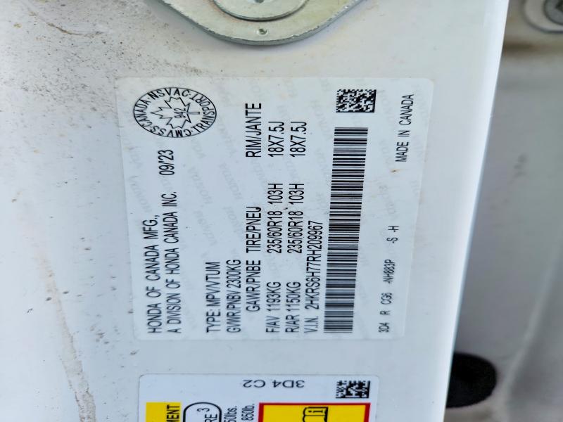 Aukcja sprzedaży 2024 Honda Cr-v, vin: 2HKRS6H77RH209967, numer aukcji: 77593865
