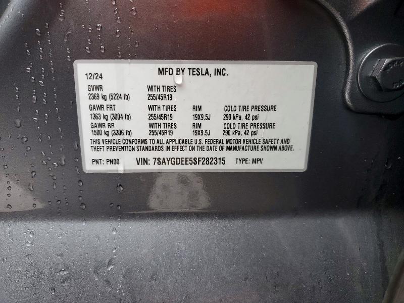 Aukcja sprzedaży 2025 Tesla Model Y, vin: 7SAYGDEE5SF282315, numer aukcji: 79664675