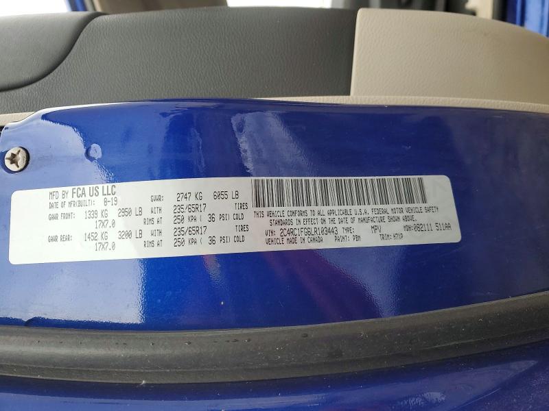 Продаж на аукціоні авто 2020 Chrysler Pacifica, vin: 2C4RC1FG6LR103443, номер лоту: 42079546