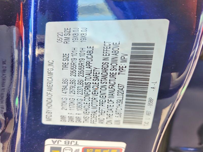 Aukcja sprzedaży 2020 Acura Rdx, vin: 5J8TC1H39LL020437, numer aukcji: 47600906