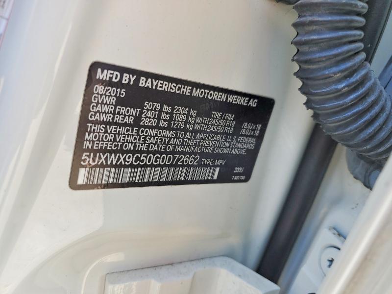 42079476 :رقم المزاد ، 5UXWX9C50G0D72662 vin ، 2016 Bmw X3 مزاد بيع