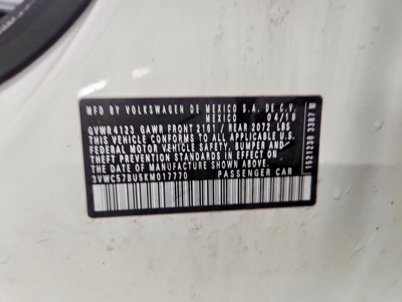 Aukcja sprzedaży 2019 Volkswagen Jetta, vin: 3VWC57BU5KM017770, numer aukcji: 47810836