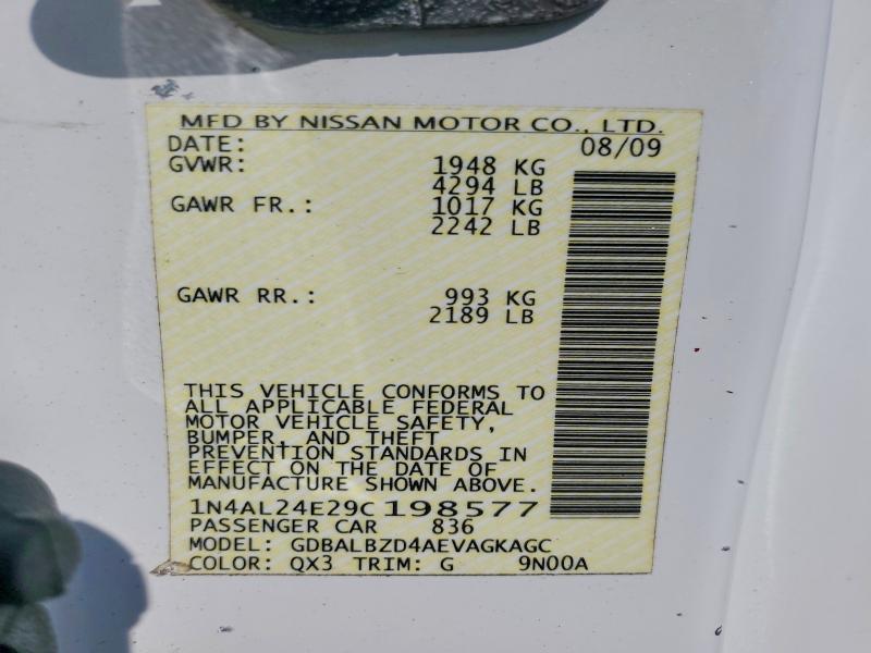 Aukcja sprzedaży 2009 Nissan Altima, vin: 1N4AL24E29C198577, numer aukcji: 45513906