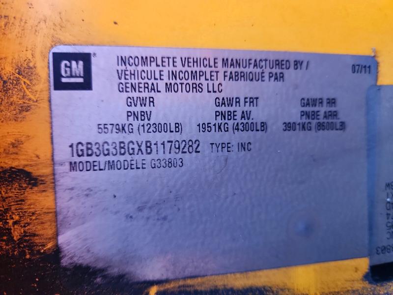 75955395 :رقم المزاد ، 1GB3G3BGXB1179282 vin ، 2011 Chev Express G3500 مزاد بيع