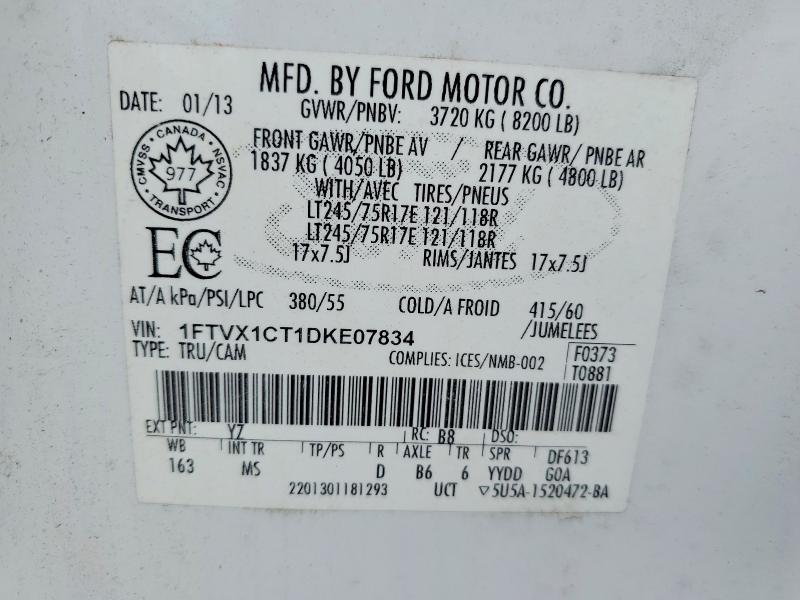 79065715 :رقم المزاد ، 1FTVX1CT1DKE07834 vin ، 2013 Ford F150 مزاد بيع