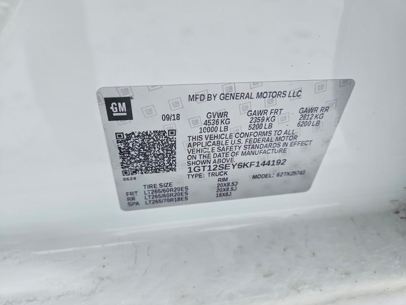 Aukcja sprzedaży 2019 Gmc Sierra, vin: 1GT12SEY6KF144192, numer aukcji: 46436046