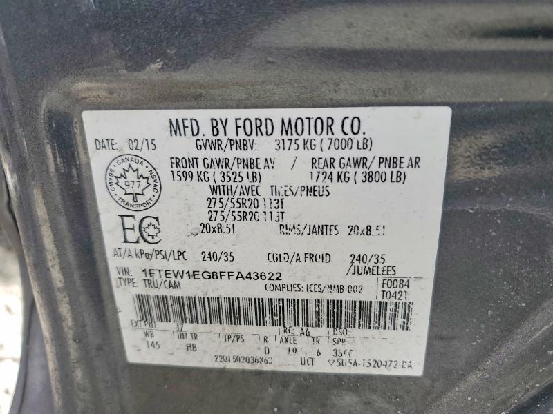 Продаж на аукціоні авто 2015 Ford F150, vin: 1FTEW1EG8FFA43622, номер лоту: 46737836