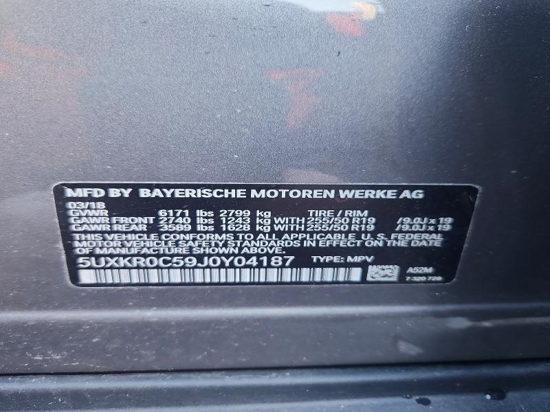 47155646 :رقم المزاد ، 5UXKR0C59J0Y04187 vin ، 2018 Bmw X5 مزاد بيع