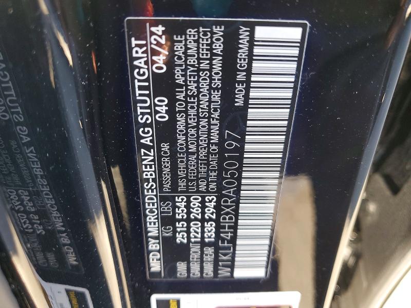 Продаж на аукціоні авто 2024 Mercedes-benz E, vin: W1KLF4HBXRA050197, номер лоту: 46682626
