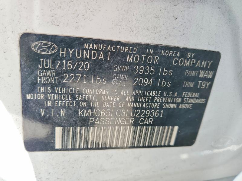 Aukcja sprzedaży 2020 Hyundai Ioniq Hybrid, vin: KMHC65LC3LU229361, numer aukcji: 47294006