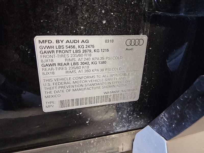 Продаж на аукціоні авто 2018 Audi Q5, vin: WA1ANAFY8J2161057, номер лоту: 47655286