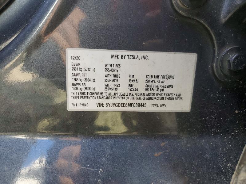Aukcja sprzedaży 2021 Tesla Model Y, vin: 5YJYGDEE6MF089445, numer aukcji: 78096835