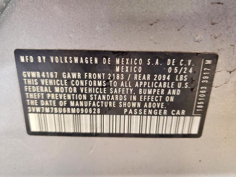 Aukcja sprzedaży 2024 Volkswagen Jetta, vin: 3VW7M7BU6RM090628, numer aukcji: 47007396