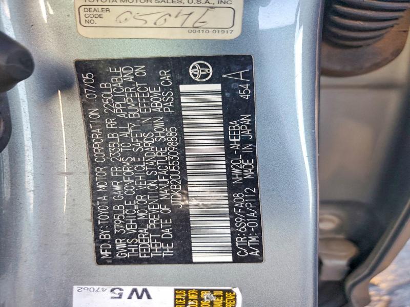 2005 Toyota Prius მანქანა იყიდება აუქციონზე, vin: JTDKB20U553098885, აუქციონის ნომერი: 47645956