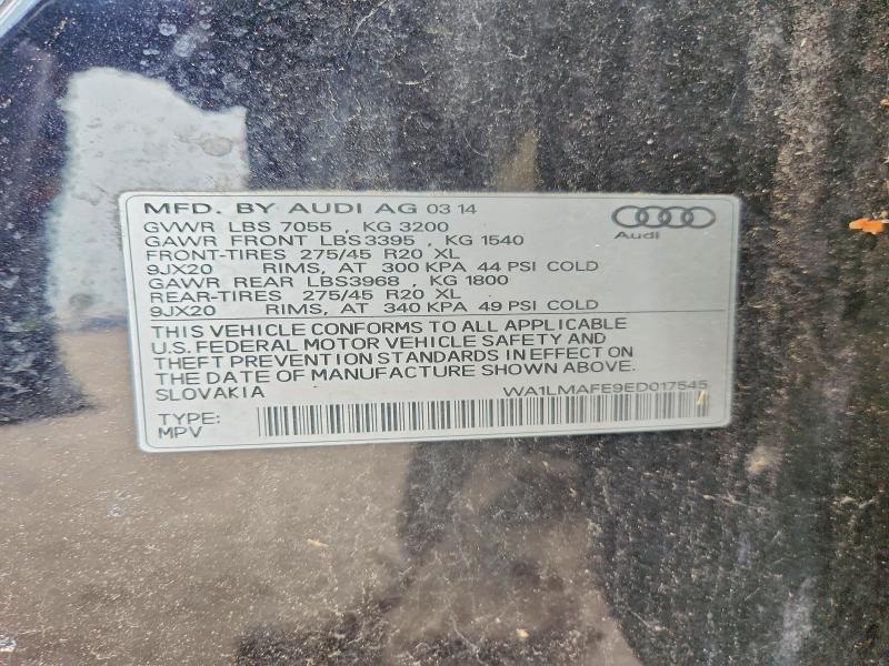 Продажа на аукционе авто 2014 Audi Q7, vin: WA1LMAFE9ED017545, номер лота: 46912946