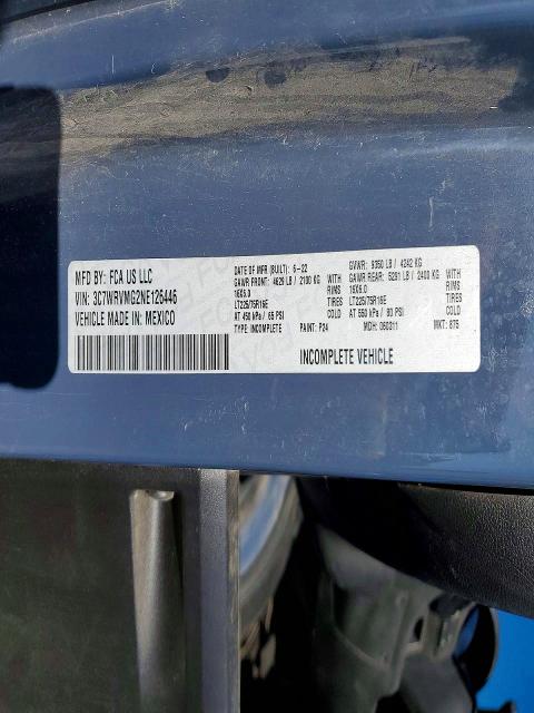 Aukcja sprzedaży 2022 Ram Promaster 3500, vin: 3C7WRVMG2NE126446, numer aukcji: 79560875