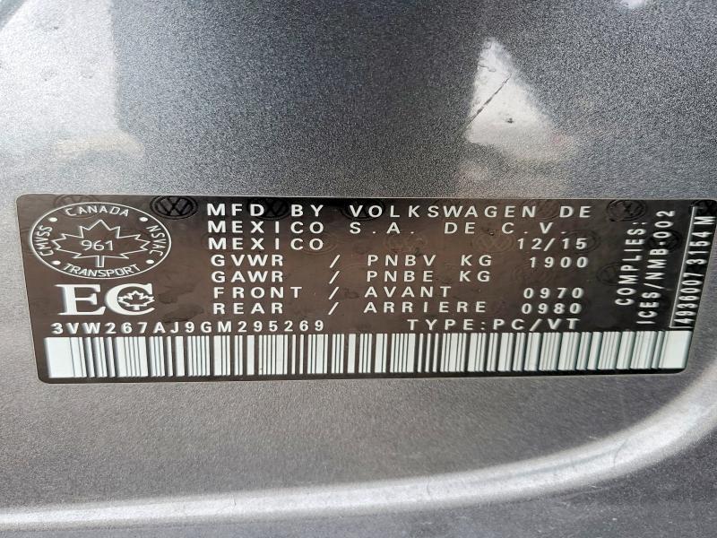 Aukcja sprzedaży 2016 Volkswagen Jetta, vin: 3VW267AJ9GM295269, numer aukcji: 79346685
