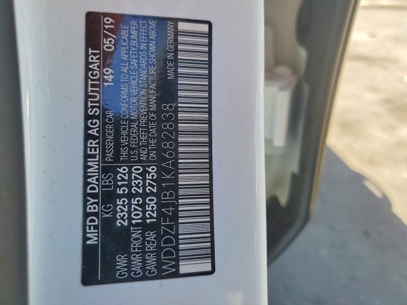 Aukcja sprzedaży 2019 Mercedes-benz E, vin: WDDZF4JB1KA682838, numer aukcji: 45647546