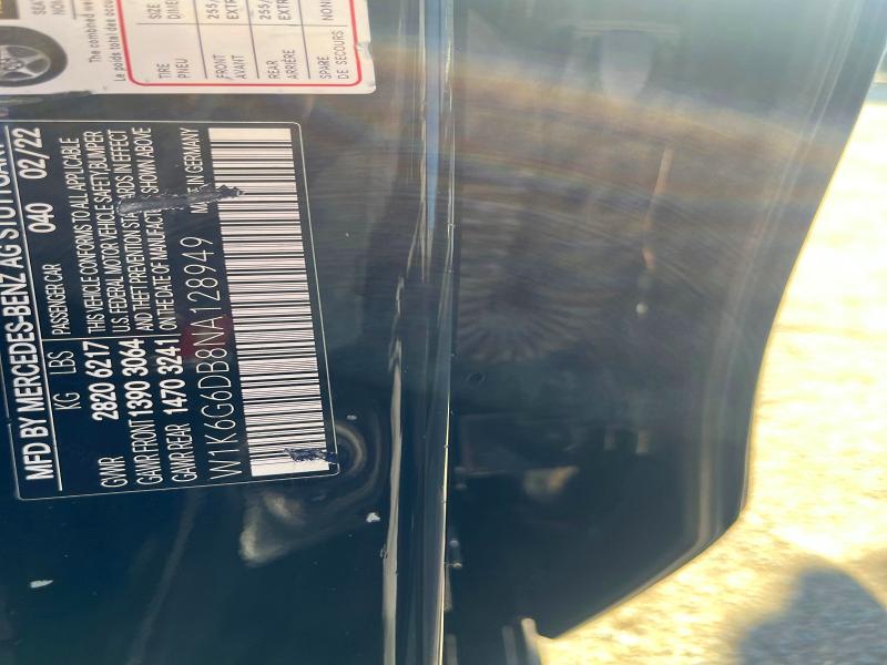 2022 Mercedes-benz S მანქანა იყიდება აუქციონზე, vin: W1K6G6DB8NA128949, აუქციონის ნომერი: 45679426