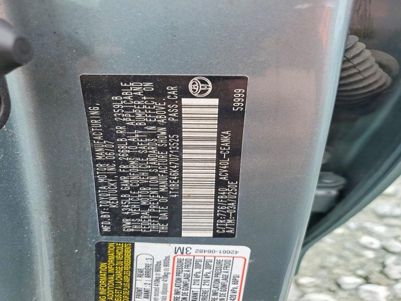 Продаж на аукціоні авто 2007 Toyota Camry, vin: 4T1BE46K47U713525, номер лоту: 46343556