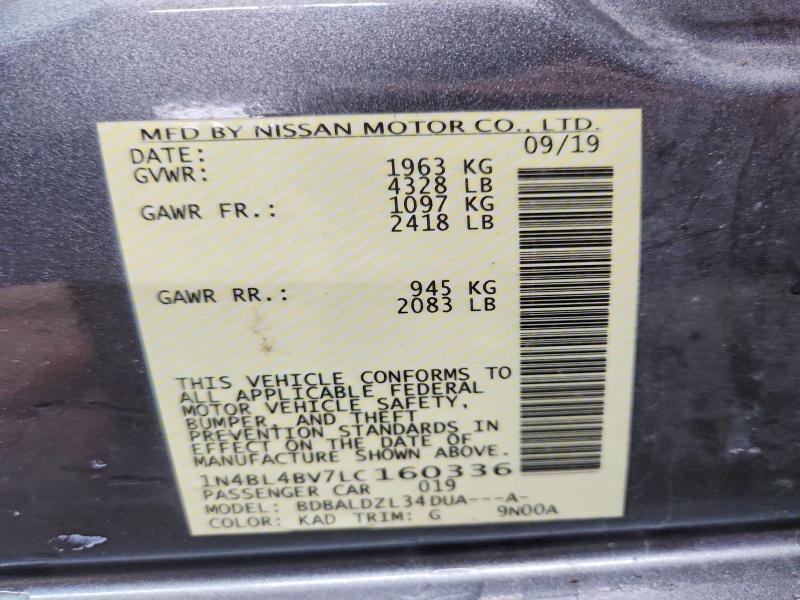 2020 Nissan Altima მანქანა იყიდება აუქციონზე, vin: 1N4BL4BV7LC160336, აუქციონის ნომერი: 47613856