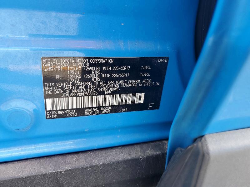Aukcja sprzedaży 2021 Toyota Rav4 Hybrid, vin: JTML6RFV8MD503373, numer aukcji: 79977395