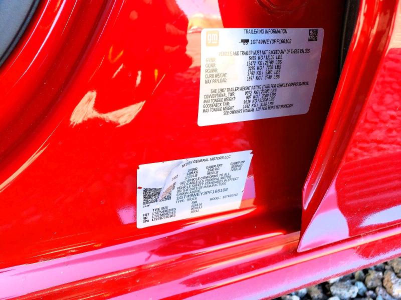 47516276 :رقم المزاد ، 1GT49WEY3PF166108 vin ، 2023 Gmc Sierra مزاد بيع