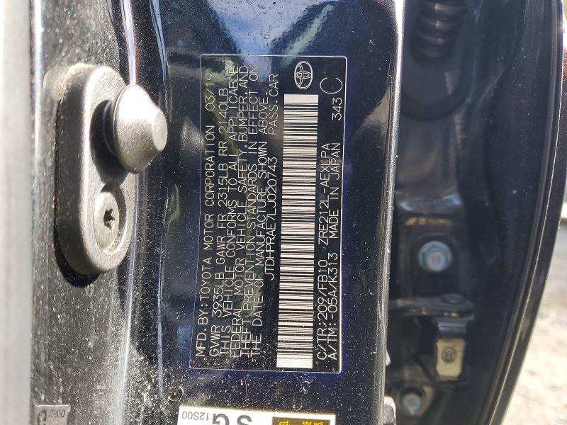 46515926 :رقم المزاد ، JTDHPRAE7LJ020743 vin ، 2020 Toyota Corolla مزاد بيع