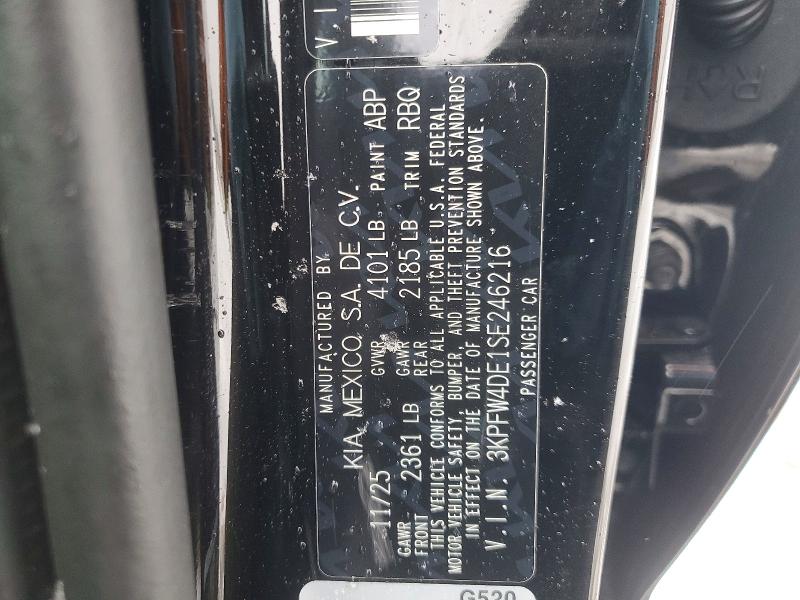 79896715 :رقم المزاد ، 3KPFW4DE1SE246216 vin ، 2025 Kia K4 مزاد بيع
