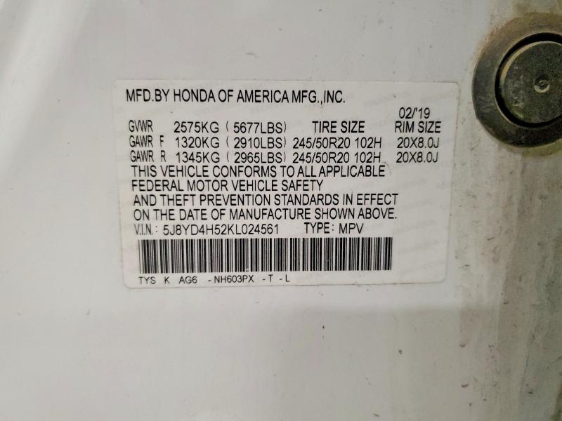 Aukcja sprzedaży 2019 Acura Mdx, vin: 5J8YD4H52KL024561, numer aukcji: 46224966