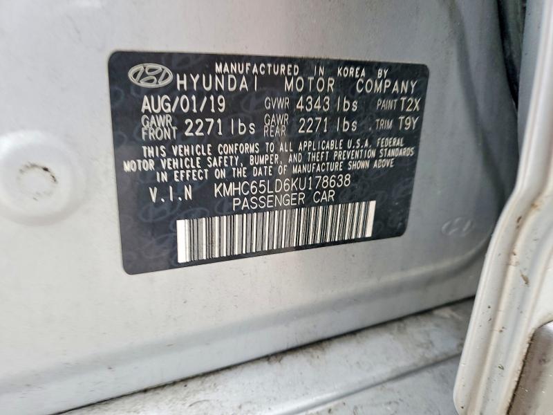 Продажа на аукционе авто 2019 Hyundai Ioniq Plug-in Hybrid, vin: KMHC65LD6KU178638, номер лота: 45716046