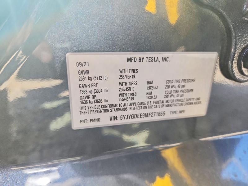 Продаж на аукціоні авто 2021 Tesla Model Y, vin: 5YJYGDEE9MF271656, номер лоту: 46711486