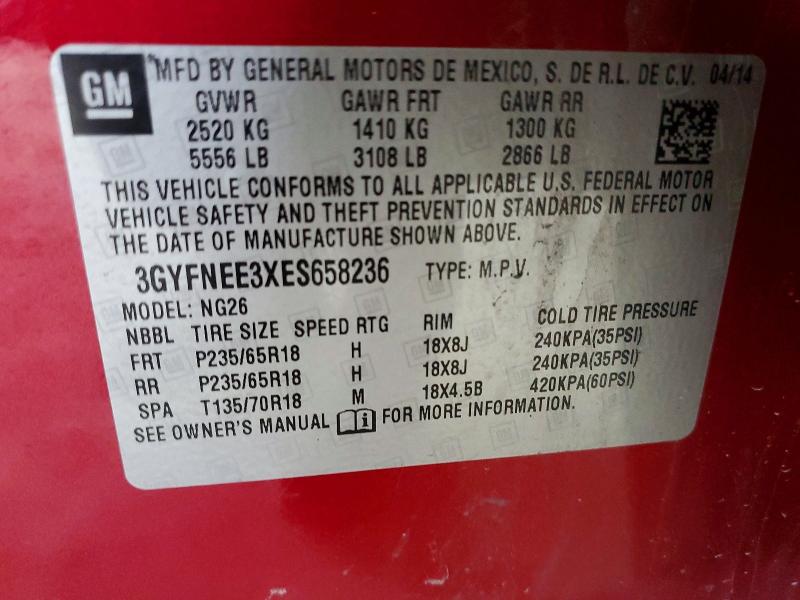 Продаж на аукціоні авто 2014 Cadillac Srx, vin: 3GYFNEE3XES658236, номер лоту: 42076386