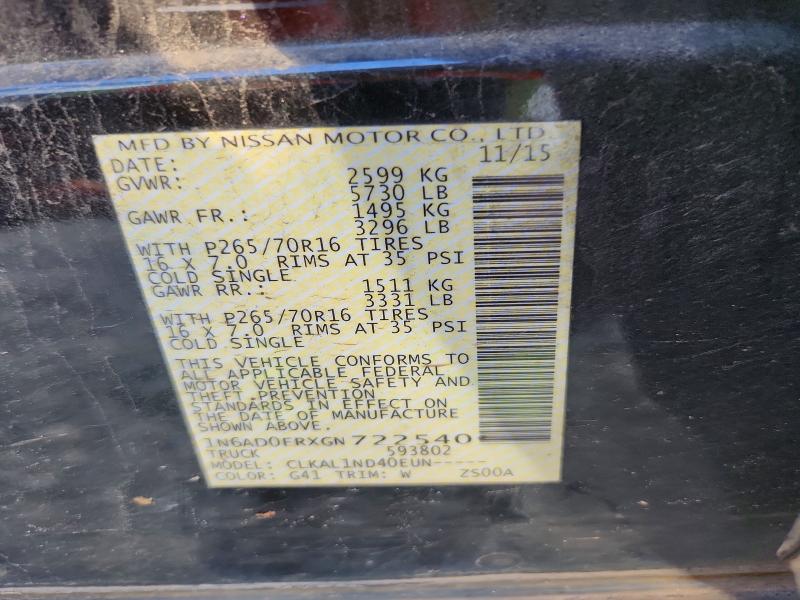 Продажа на аукционе авто 2016 Nissan Frontier, vin: 1N6AD0ERXGN722540, номер лота: 79580985