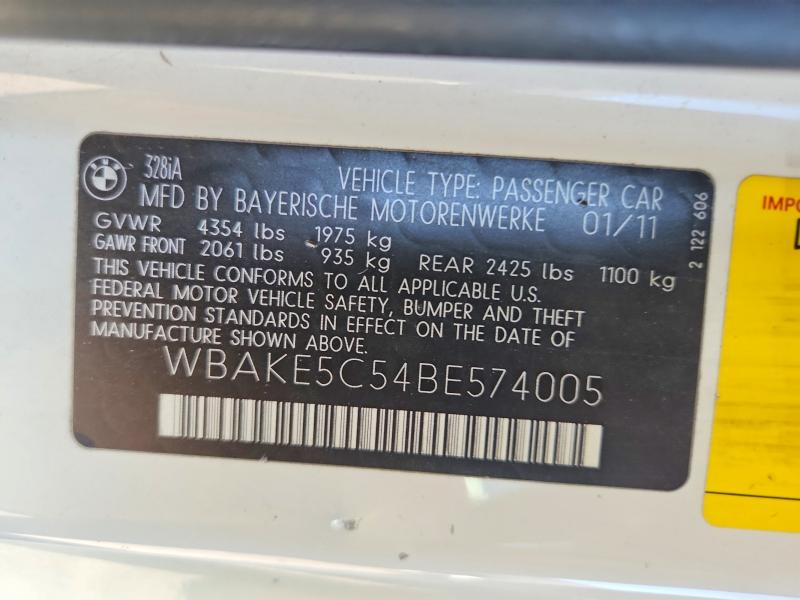 Продаж на аукціоні авто 2011 Bmw 328, vin: WBAKE5C54BE574005, номер лоту: 46368846