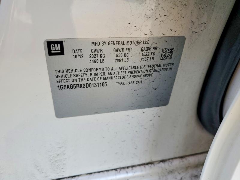 Продаж на аукціоні авто 2013 Cadillac Ats, vin: 1G6AG5RX3D0131106, номер лоту: 46480436