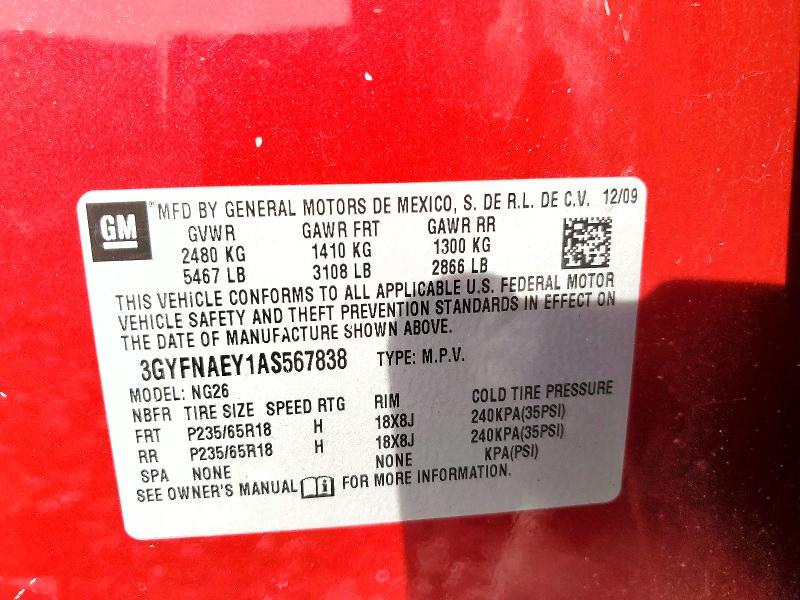 Продажа на аукционе авто 2010 Cadillac Srx, vin: 3GYFNAEY1AS567838, номер лота: 79774425
