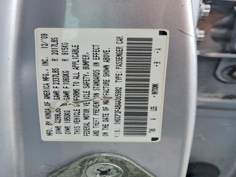 Продаж на аукціоні авто 2010 Honda Accord, vin: 1HGCP2F48AA065982, номер лоту: 79685305