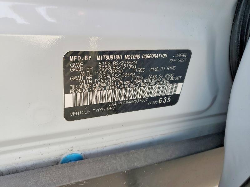 Aukcja sprzedaży 2022 Mitsubishi Outlander, vin: JA4J4UA84NZ037067, numer aukcji: 47556316