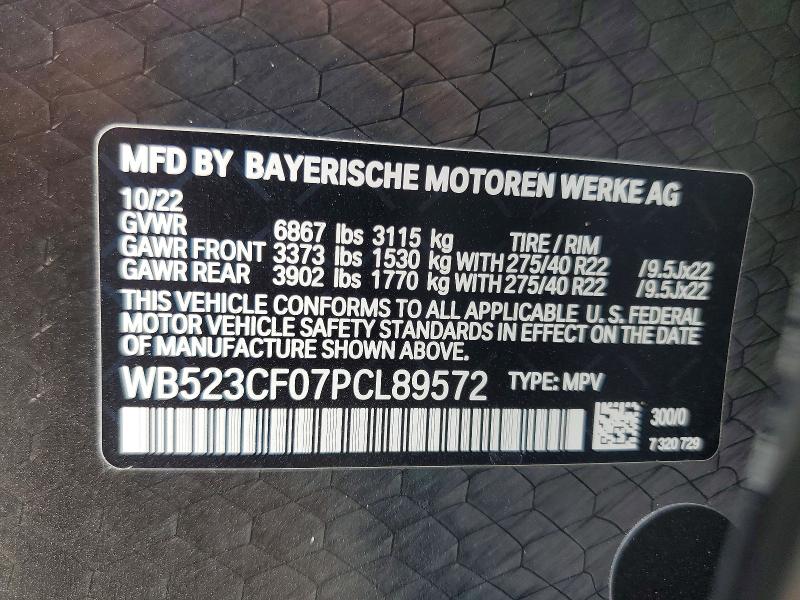 Продажа на аукционе авто 2023 Bmw Ix, vin: WB523CF07PCL89572, номер лота: 79122285