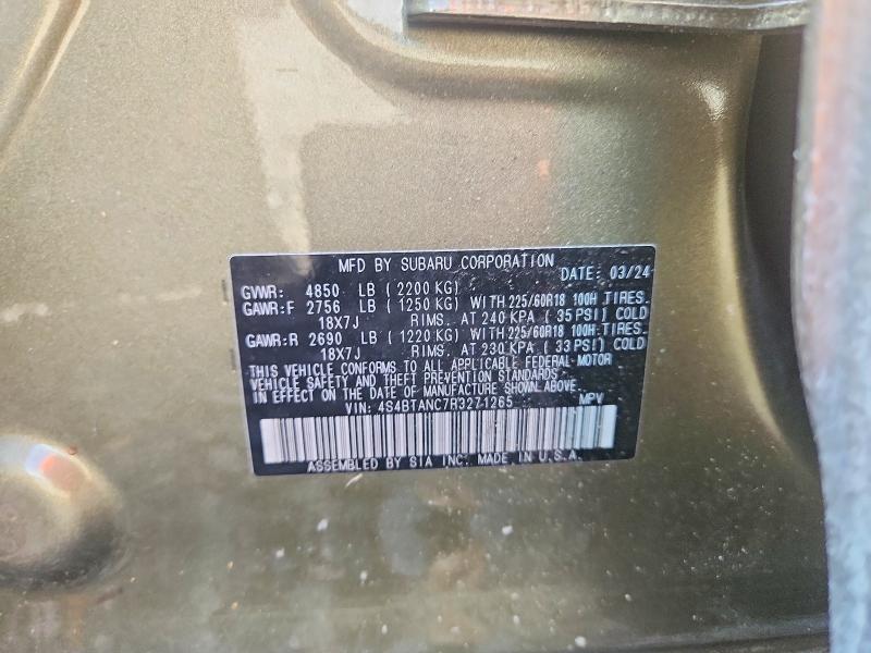 Продаж на аукціоні авто 2024 Subaru Outback, vin: 4S4BTANC7R3271265, номер лоту: 79227655