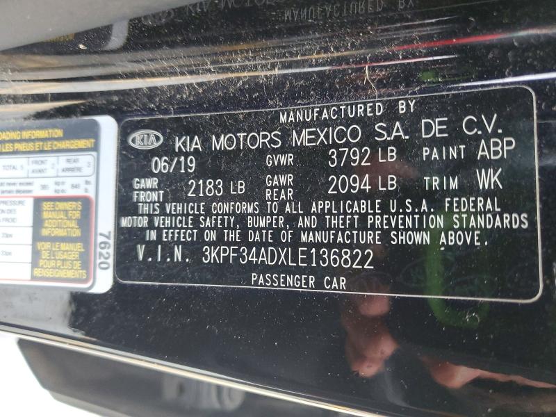 Aukcja sprzedaży 2020 Kia Forte, vin: 3KPF34ADXLE136822, numer aukcji: 41780106