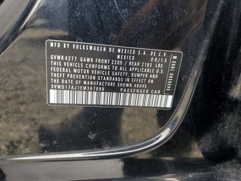 Продажа на аукционе авто 2014 Volkswagen Jetta, vin: 3VWD17AJ1EM367098, номер лота: 46296296